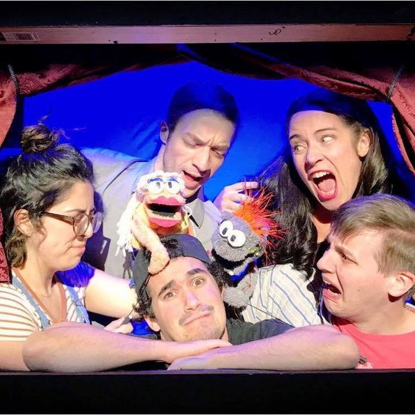 Kyle Mahoney as Jason with Tyrone in EastLine Theatre's 'Hand To God' (Photo Credit: Becca Vogel) 2