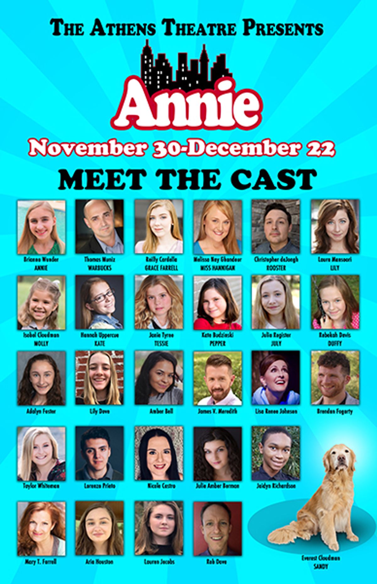 Meet the Athens Theatre cast of the iconic musical "Annie"!