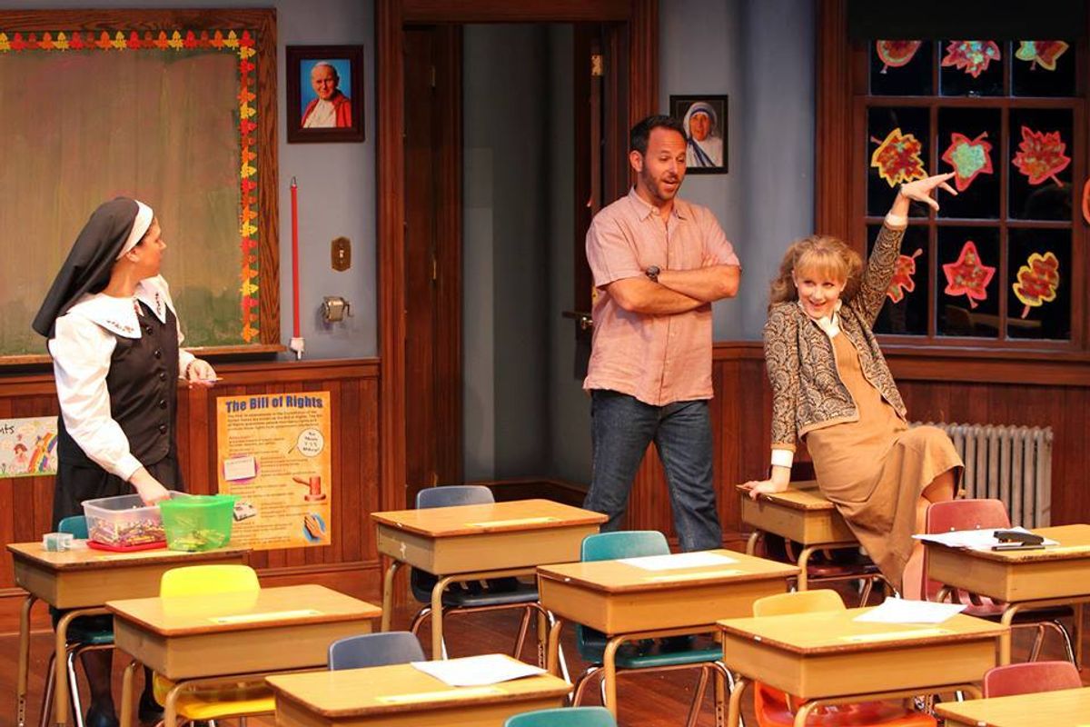 Andréa Morales de Castellano, Joshua Levine and Claire Kennedy in Hail Mary! - The Human Race Theatre Company