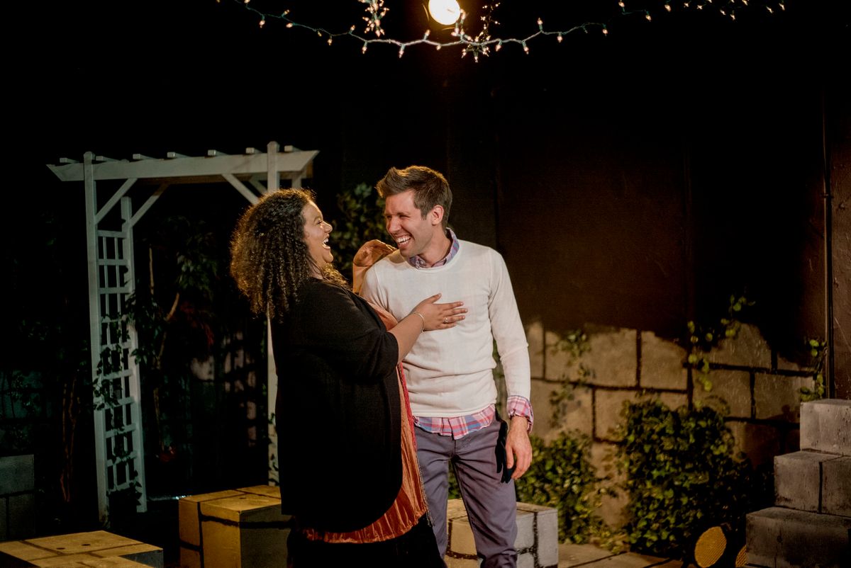 Matt Huston as The Man and Brittney Brown as The Girlfriend in a scene for ALL THAT HE WAS at Pride Films and Plays. Photo: Nick Swatz Matt Huston as The Man and Brittney Brown as The Girlfriend in a scene for ALL THAT HE WAS at Pride Films and Plays. Photo: Nick Swatz