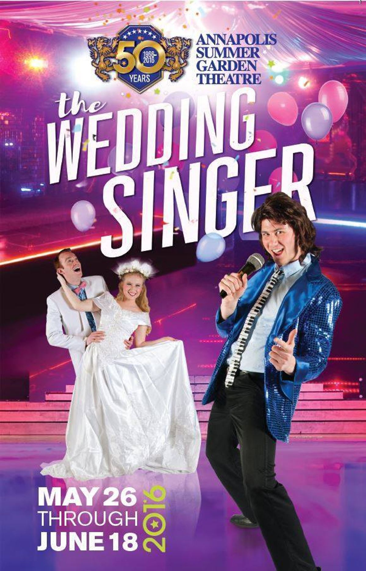 ASGT opens its 50th anniversary season with "The Wedding Singer", a romantic rocking musical comedy playing May 26-June 18, 2016. Design by Drama Queen Graphics. Photos by Rachel Parker.