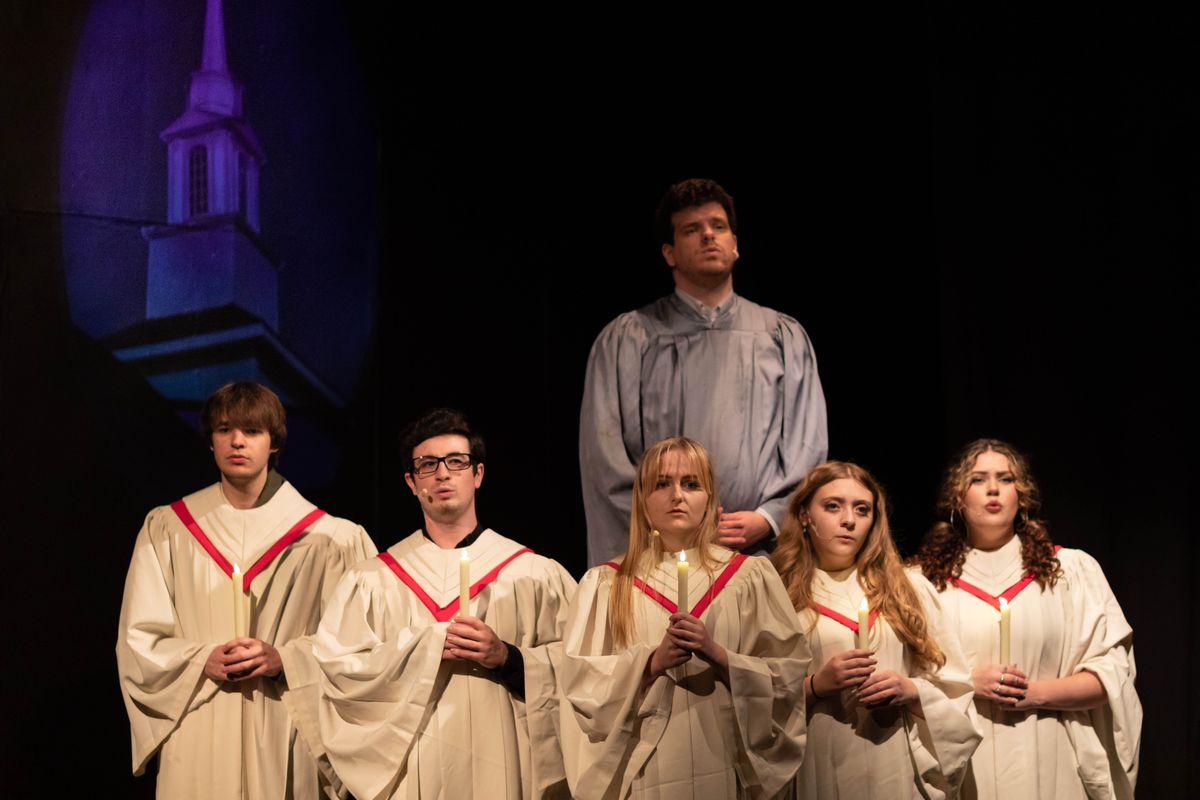 Karl Hinger as Rev. Bliss with the cast of CARRIE: THE MUSICAL (Photo: Trish Haldin)  