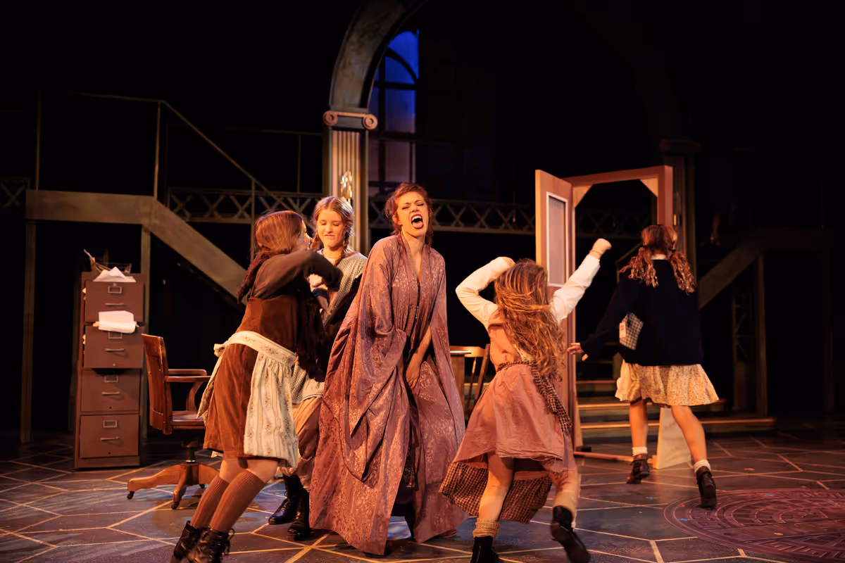 Sarah B. Stevens (Miss Hannigan) and the orphans Sarah B. Stevens (Miss Hannigan) and the orphans