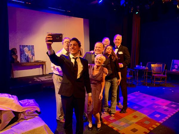 ?Let?s take a selfie first!? Gus takes a group Selfie of the creative team eagerly awaiting the New York Times review of Peter Austin?s new play ?The Golden Egg? in Terrence McNally?s Broadway Hit Play IT?S ONLY A PLAY.     Cast includes Scott Terry, Nick McLean, Cathryn Collopy O'Donnell, John Richard Petersen, Phil Parker, Catherine Sadlier and Eric Dunn   1