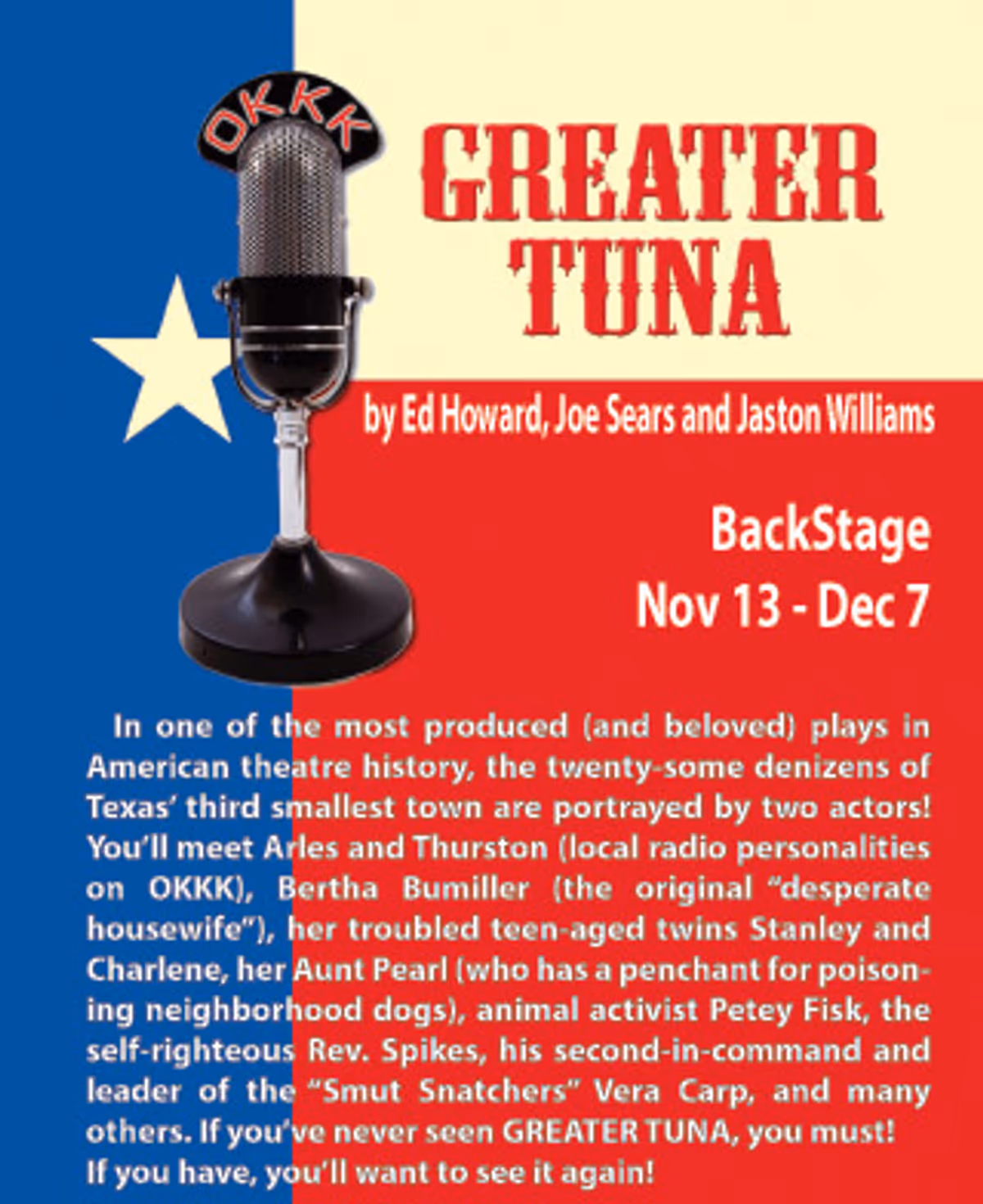 Greater Tuna at Chaffin's Barn Dinner Theatre Greater Tuna at Chaffin's Barn Dinner Theatre