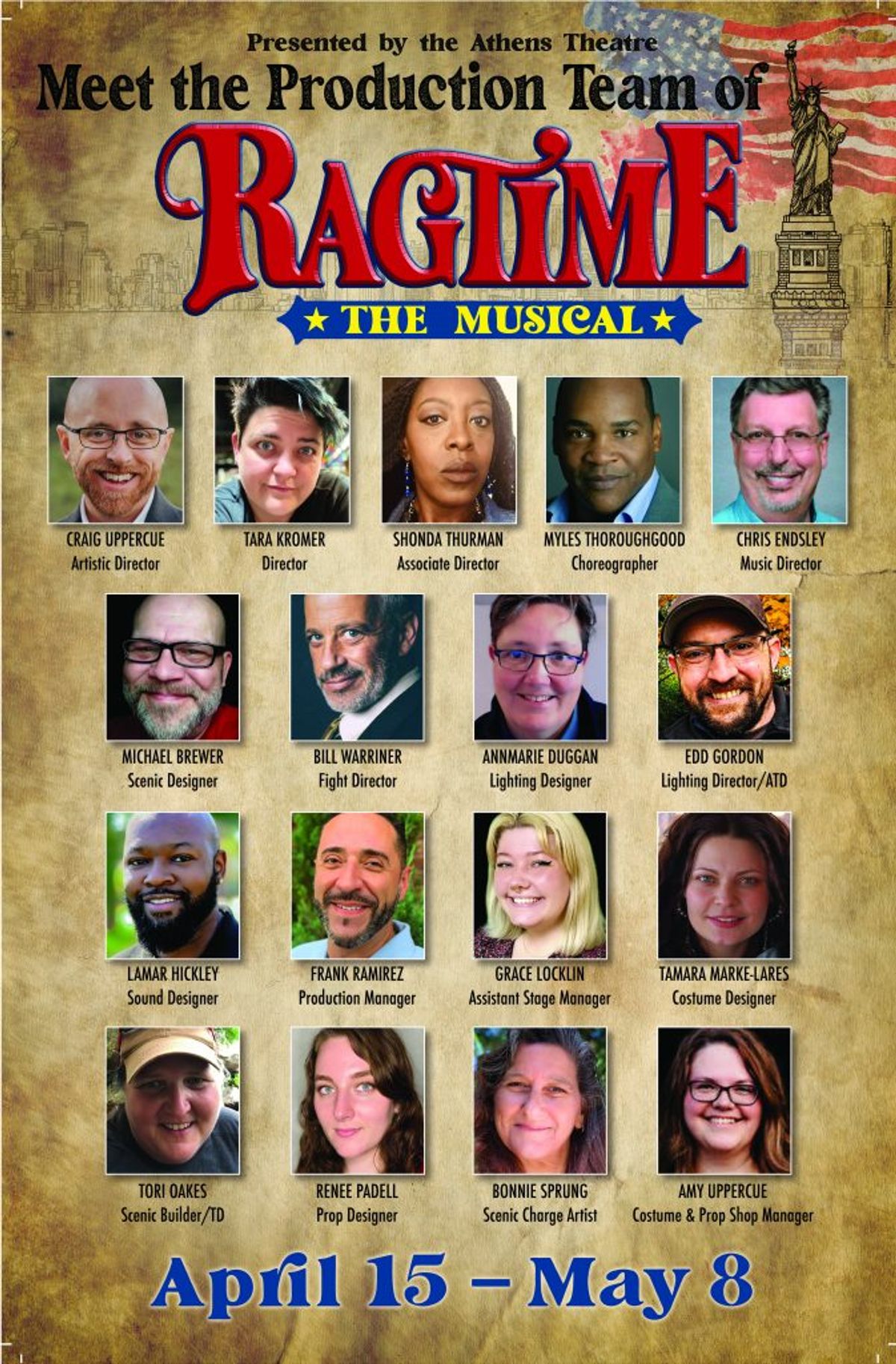 Production Team of Ragtime at the Athens Theatre in Deland Florida