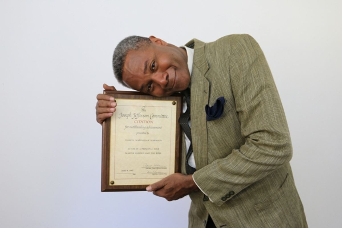 PROUD TO DISCUSS AWARDS HONORS ON "CHOICE"!: As the Founder, Artistic Director and Producer of both The Excaliber Shakespeare Company of Chicago and The Excaliber Shakespeare Company Los Angeles Archival Project, veteran stage actor and play director Darryl Maximilian Robinson has never been shy about discussing awards and honors for his work in The Theatre on "The Actor's Choice", including his 1997 Chicago Joseph Jefferson Citation Award for Outstanding Actor In A Principal Role In A Play for his critically-praised performance as Sam Semela in The ESC revival staging of Athol Fugard's powerful anti-apartheid drama "Master Harold And The Boys". PROUD TO DISCUSS AWARDS HONORS ON "CHOICE"!: As the Founder, Artistic Director and Producer of both The Excaliber Shakespeare Company of Chicago and The Excaliber Shakespeare Company Los Angeles Archival Project, veteran stage actor and play director Darryl Maximilian Robinson has never been shy about discussing awards and honors for his work in The Theatre on "The Actor's Choice", including his 1997 Chicago Joseph Jefferson Citation Award for Outstanding Actor In A Principal Role In A Play for his critically-praised performance as Sam Semela in The ESC revival staging of Athol Fugard's powerful anti-apartheid drama "Master Harold And The Boys".