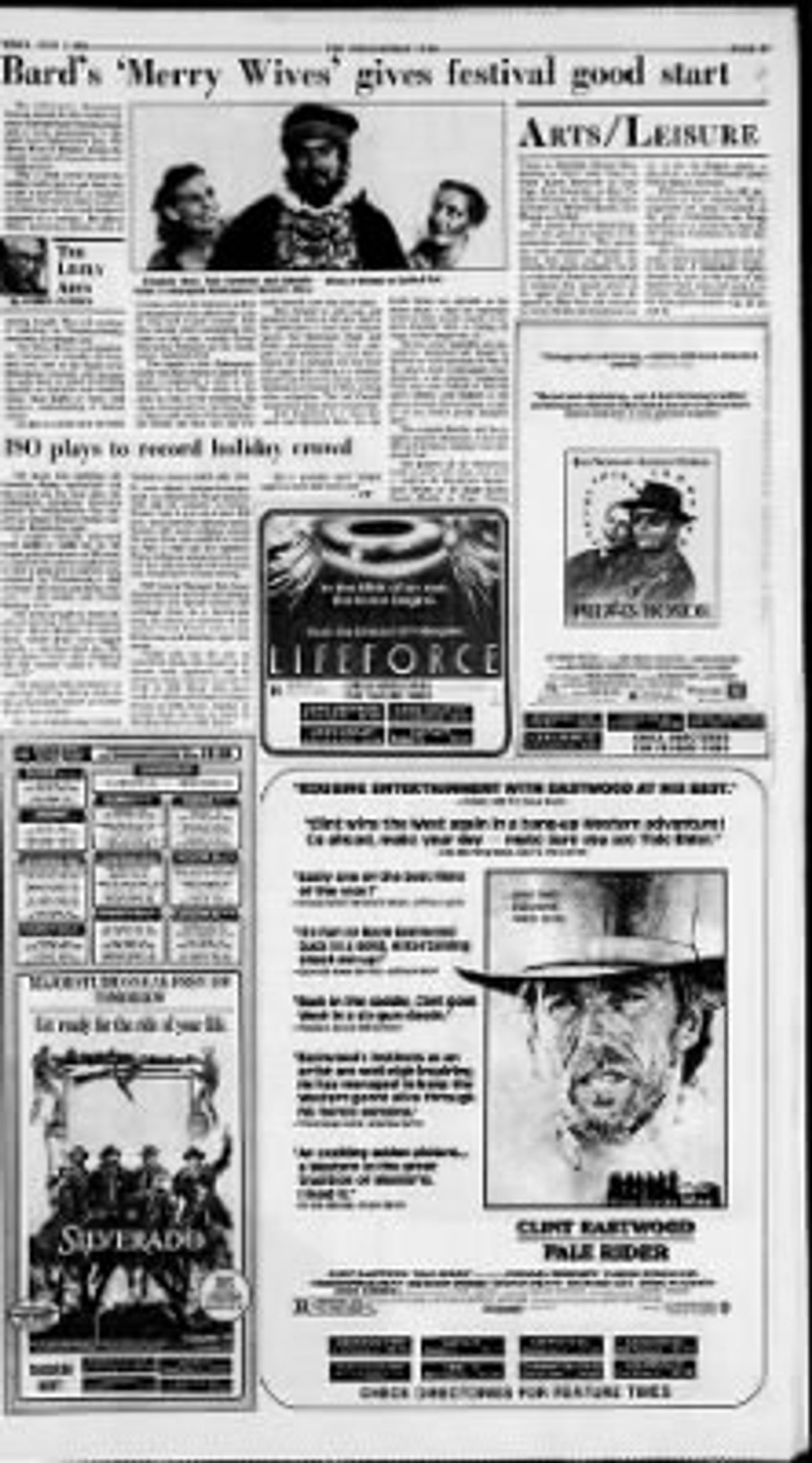 A HAPPY REVIEW OF THE BARD'S "THE MERRY WIVES OF WINDSOR"!: Chicago-born stage actor and play director Darryl Maximilian Robinson is noted as an outstanding new talent in Indianapolis Star theatre critic Corbin Patrick's July 5, 1985 notice of The Indianapolis Shakespeare Festival revival staging of William Shakespeare's "The Merry Wives of Windsor" at The Garfield Park Amphitheatre. A HAPPY REVIEW OF THE BARD'S "THE MERRY WIVES OF WINDSOR"!: Chicago-born stage actor and play director Darryl Maximilian Robinson is noted as an outstanding new talent in Indianapolis Star theatre critic Corbin Patrick's July 5, 1985 notice of The Indianapolis Shakespeare Festival revival staging of William Shakespeare's "The Merry Wives of Windsor" at The Garfield Park Amphitheatre.
