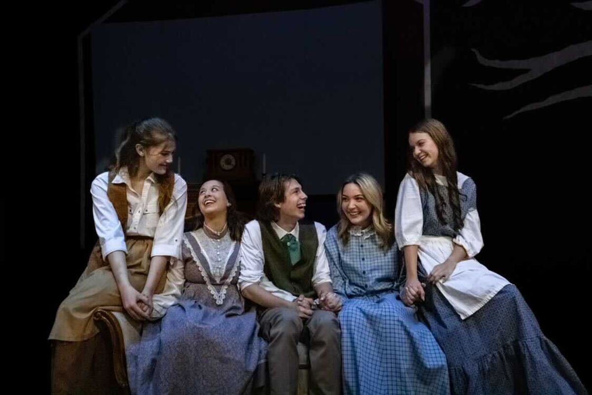Jo (Lily Nelson), Amy (Alyssa Tipps), Laurie (Landon Kalin), Meg (Katherine Baier), and Beth (Macy Bonnett) appear as the March sisters and their best friend from Friday, July 29, through Sunday, August 7. Tickets are only $25, on sale now. Jo (Lily Nelson), Amy (Alyssa Tipps), Laurie (Landon Kalin), Meg (Katherine Baier), and Beth (Macy Bonnett) appear as the March sisters and their best friend from Friday, July 29, through Sunday, August 7. Tickets are only $25, on sale now.