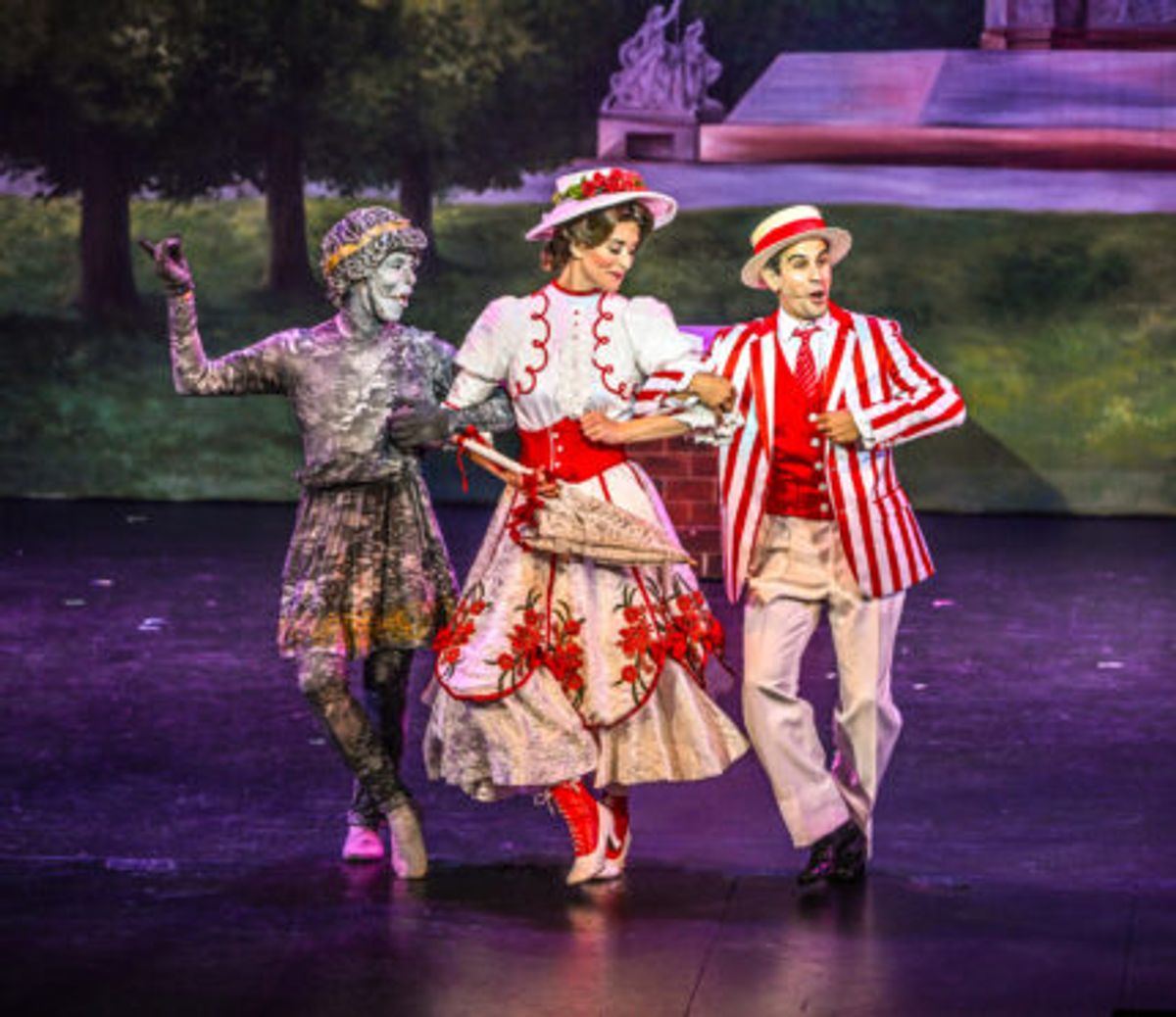 (Left to right) Samuel Colina, Melissa Whitworth, Adam Biner in Slow Burn Theater Company?s MARY POPPINS (Left to right) Samuel Colina, Melissa Whitworth, Adam Biner in Slow Burn Theater Company?s MARY POPPINS