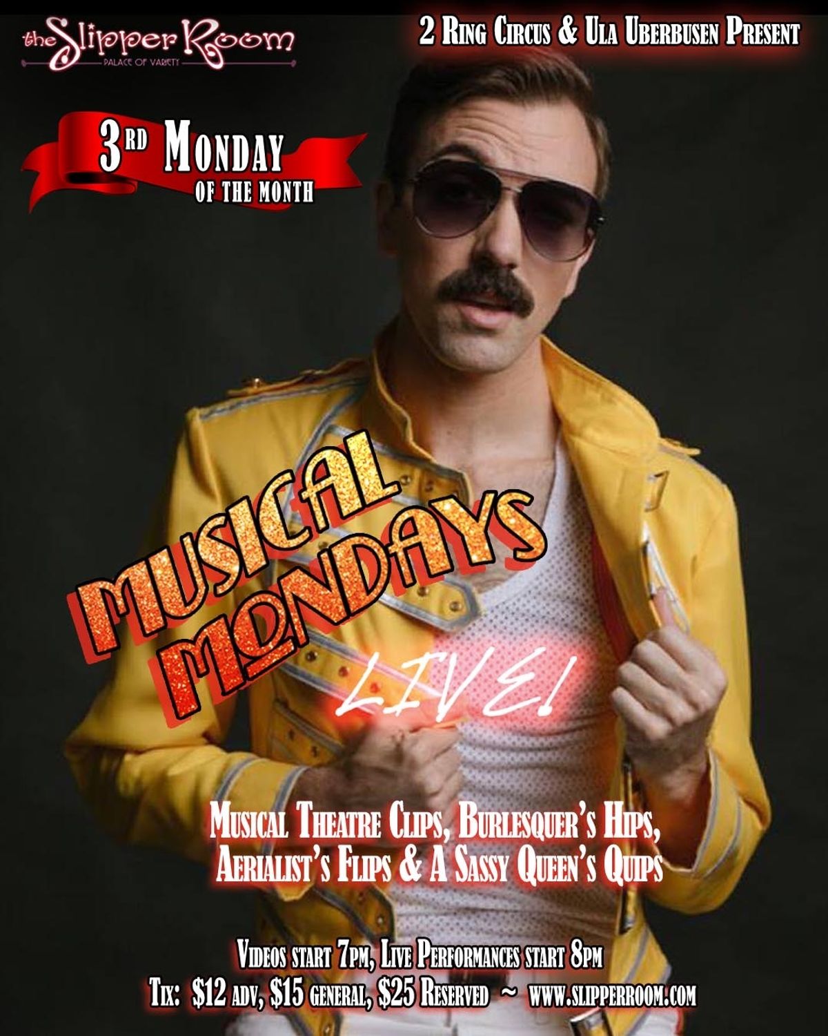 Monday, February 18th. Featuring the absolutely delightful Jack Barrow! ?????? Doors 7pm/Show 8pm. ?Musical Theatre Clips, Burlesquer?s Hips, Aerialist?s Flips, & A Sassy Queen?s Quips? Discounted advance tickets at ? slipperroomnyc(dot)com ????? #musicalmondayslive is presented by @ulauberbusen & @2ringcircus and continues on the 3rd Monday of the month at the @slipperroomnyc. The February 18 edition features performances by @eve.starr @iambenfranklin @aerialjosh @ulauberbusen @mr.jackbarrow & @_theivoryfox_ ? ? ? #musicalmondays #live #burlesque #boylesque #nycburlesque #cabaret #dragqueen #nycdrag #nycnightlife #burlesqueshow #singalong #broadway #musicaltheatre #showtunes #2ringcircus #nyc #circus #aerial #thingstodonyc #mondaynight #slipperroom #slipperroomnyc #liveentertainment Monday, February 18th. Featuring the absolutely delightful Jack Barrow! ?????? Doors 7pm/Show 8pm. ?Musical Theatre Clips, Burlesquer?s Hips, Aerialist?s Flips, & A Sassy Queen?s Quips? Discounted advance tickets at ? slipperroomnyc(dot)com ????? #musicalmondayslive is presented by @ulauberbusen & @2ringcircus and continues on the 3rd Monday of the month at the @slipperroomnyc. The February 18 edition features performances by @eve.starr @iambenfranklin @aerialjosh @ulauberbusen @mr.jackbarrow & @_theivoryfox_ ? ? ? #musicalmondays #live #burlesque #boylesque #nycburlesque #cabaret #dragqueen #nycdrag #nycnightlife #burlesqueshow #singalong #broadway #musicaltheatre #showtunes #2ringcircus #nyc #circus #aerial #thingstodonyc #mondaynight #slipperroom #slipperroomnyc #liveentertainment