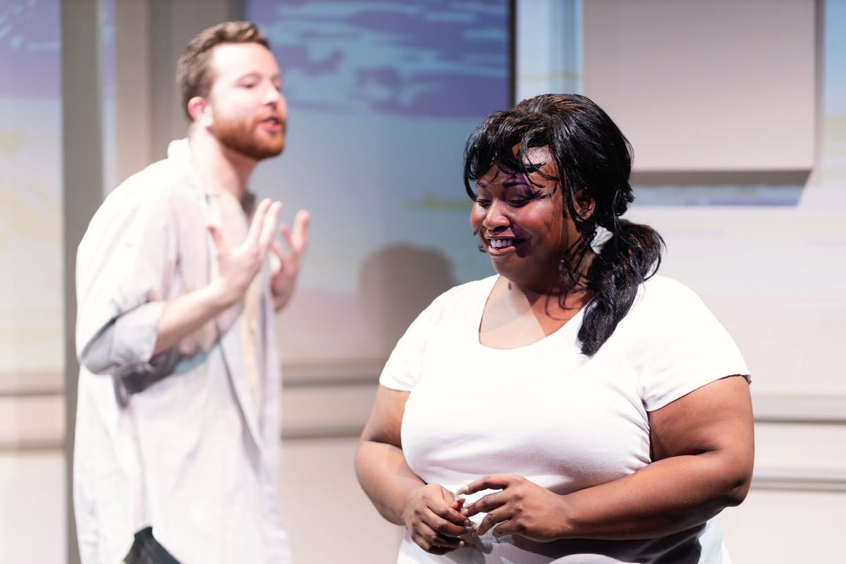 Tyler Rogers as Gus and Shermona Mitchell as Vanessa. Photo Credit Brett Love