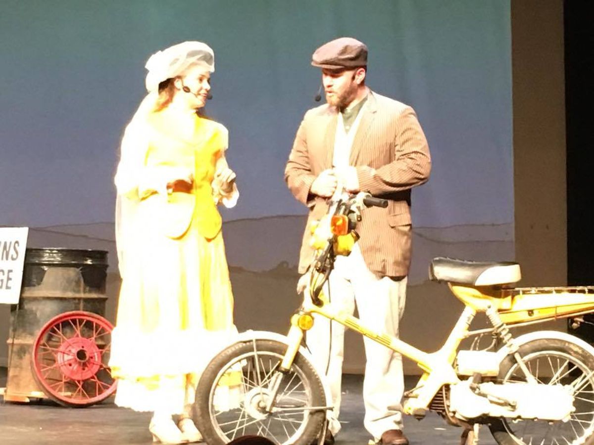Jeremy Trader as Caractacus Potts and Merit Christensen as Truly Scrumptious.