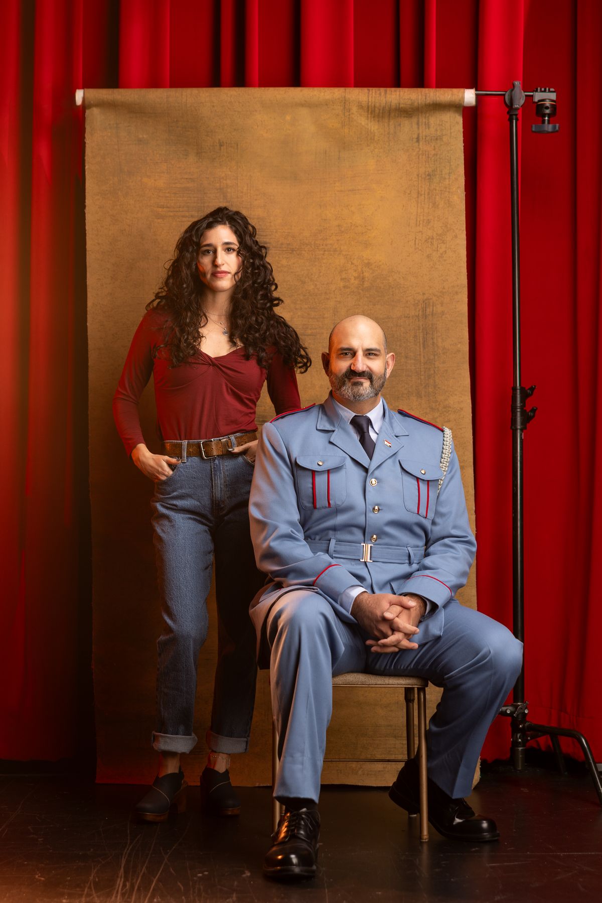 Jennifer Apple and Brian Thomas Abraham in The Huntington and SpeakEasy Stage''s coproduction of The Band''s Visit. Directed by Paul Daigneault. Playing at the Huntington Theatre (Nov 10 - Dec 17). Phot