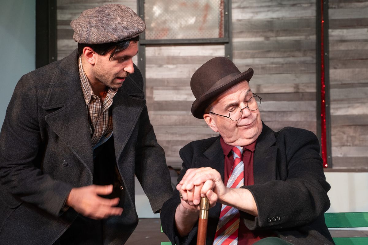 Max (Brandon Conti) and Uncle Freddie (Patrick Horan) in a scene from BENT opening on June 14th and running until June 29th at Nutley Little Theatre. Max (Brandon Conti) and Uncle Freddie (Patrick Horan) in a scene from BENT opening on June 14th and running until June 29th at Nutley Little Theatre.