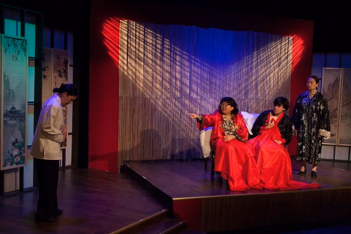 Scene from The Umbrella Stage Co.'s production of THE JOY LUCK CLUB, running at The Umbrella Annex Theater in Concord, MA, from March 15-31, 2019. Photo by Gillian Gordon Photography.
