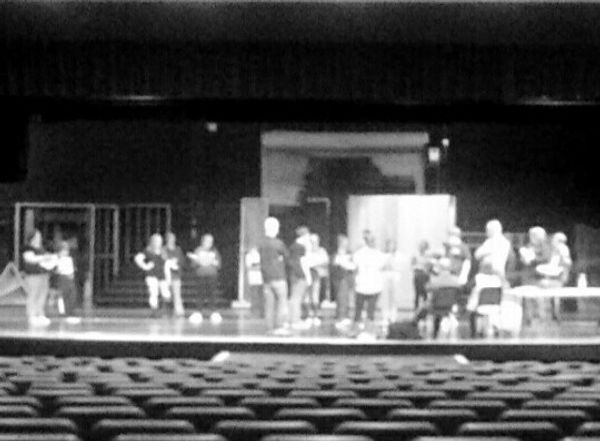 This is our student director James working with some of our cast in Act 1 Scene 3. I am sorry that the quality  is terrible. 1
