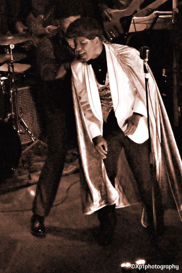 Dedrick Weathersby as James Brown and Anselmo Cornelius as Bobby Byrd in Remembering James The Musical. 1