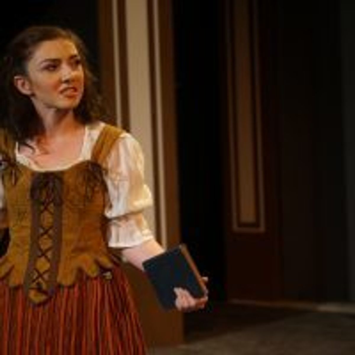 Sara Copeland (Charlotte Corday) in Organic Theater’s production of The Revolutionists, directed by Bryan Wakefield, assistant director Julia Rufo, May 29 – July 8, 2018. Photo by Anna Gelman.