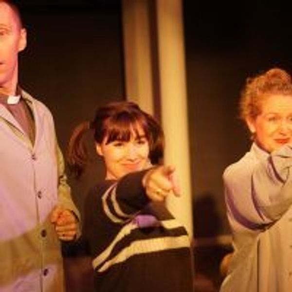 John Arthur Lewis (Troy), Nyssa Lowenstein (Charlie), and Laura Sturm (Joyce) in Organic Theater’s production of Tiresias Was A Weatherman, directed by Josh Anderson, associate director Anna Gelman, May 31 – July 6, 2018. Photo by Anna Gelman. 4