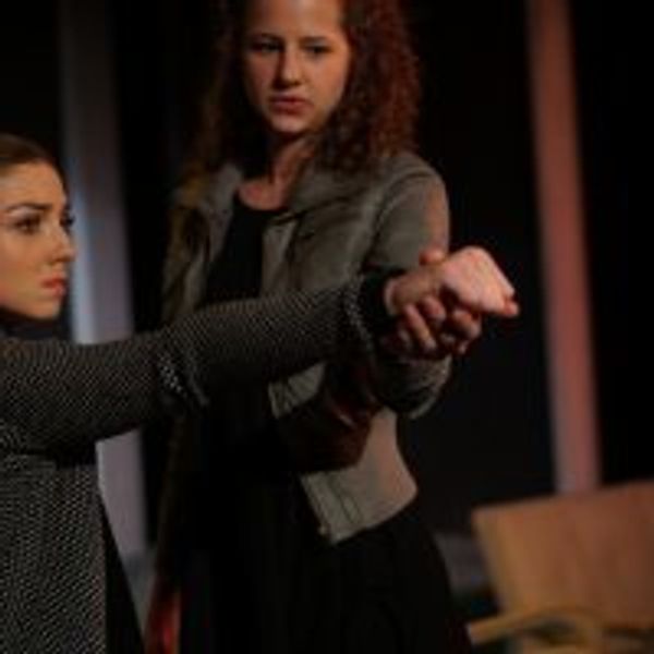 Sara Copeland (Izzy) and Shaina Schrooten (Annabelle) in Organic Theater’s production of Tiresias Was A Weatherman, directed by Josh Anderson, associate director Anna Gelman, May 31 – July 6, 2018. Photo by Anna Gelman. 5