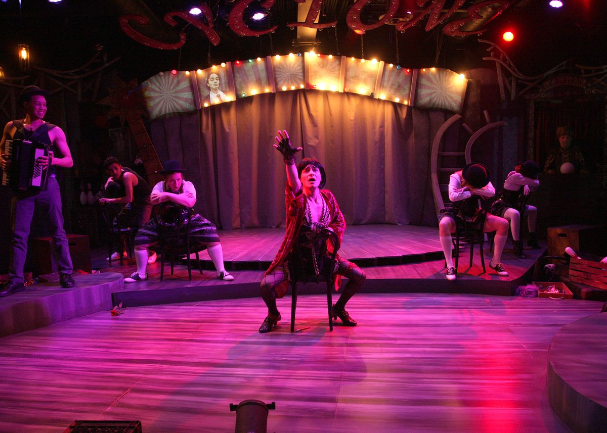 Jaylen Baham, Jared Machado, Rose Pell, Wyatt Hatfield as Noel Gruber, Haley Wolff, Em Flosi, and Robert Foran in Chance Theater's California premiere production of "Ride the Cyclone." Playing January 27 - February 26, 2023 at Bette Aitken theater arts Center on the Cripe Stage. Music, Book, and Lyrics by Jacob Richmond & Brooke Maxwell; Directed by Jocelyn A. Brown; Music Direction by Lex Leigh; Choreographed by Miguel Cardenas. Photo by Doug Catiller, True Image studio Jaylen Baham, Jared Machado, Rose Pell, Wyatt Hatfield as Noel Gruber, Haley Wolff, Em Flosi, and Robert Foran in Chance Theater's California premiere production of "Ride the Cyclone." Playing January 27 - February 26, 2023 at Bette Aitken theater arts Center on the Cripe Stage. Music, Book, and Lyrics by Jacob Richmond & Brooke Maxwell; Directed by Jocelyn A. Brown; Music Direction by Lex Leigh; Choreographed by Miguel Cardenas. Photo by Doug Catiller, True Image studio