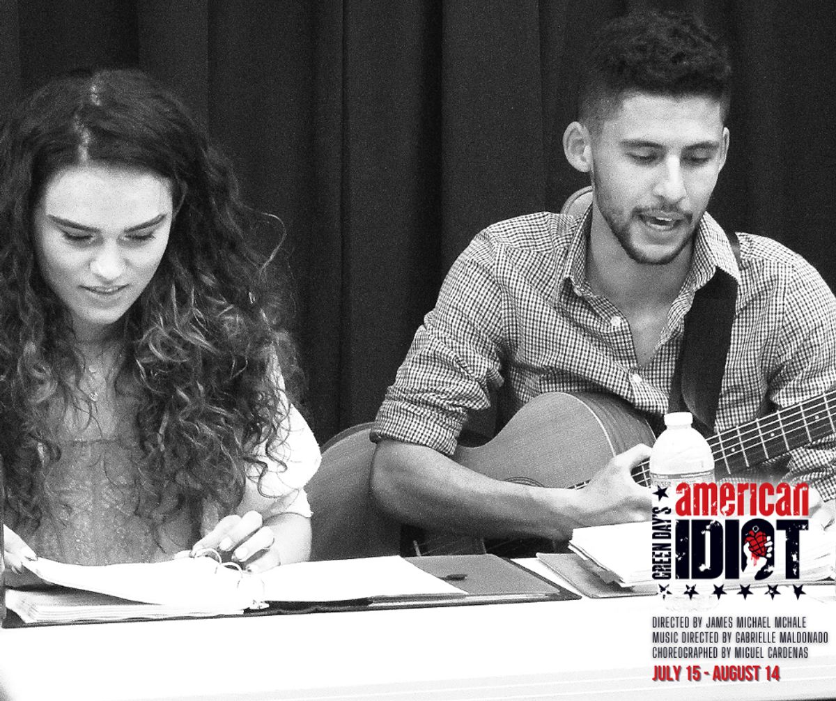 Dagmar Marshall-Michelson and Jared Machado during the first read-through of  "Green Day's American Idiot" Directed by James Michael McHale, running July 15- August 14 at Chance Theater in Anaheim, CA.
