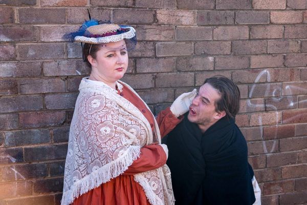 Melanie Robinson (Left) plays Mrs Kendall, a famous actress who visits Merrick in order to provide some normal social interaction for him. Finding him to be charming and intelligent, she decides to introduce him to society. She visits him frequently and becomes an important part of his life. Harley Connor (Right) plays John Merrick. Photo by Emma Wright. 4