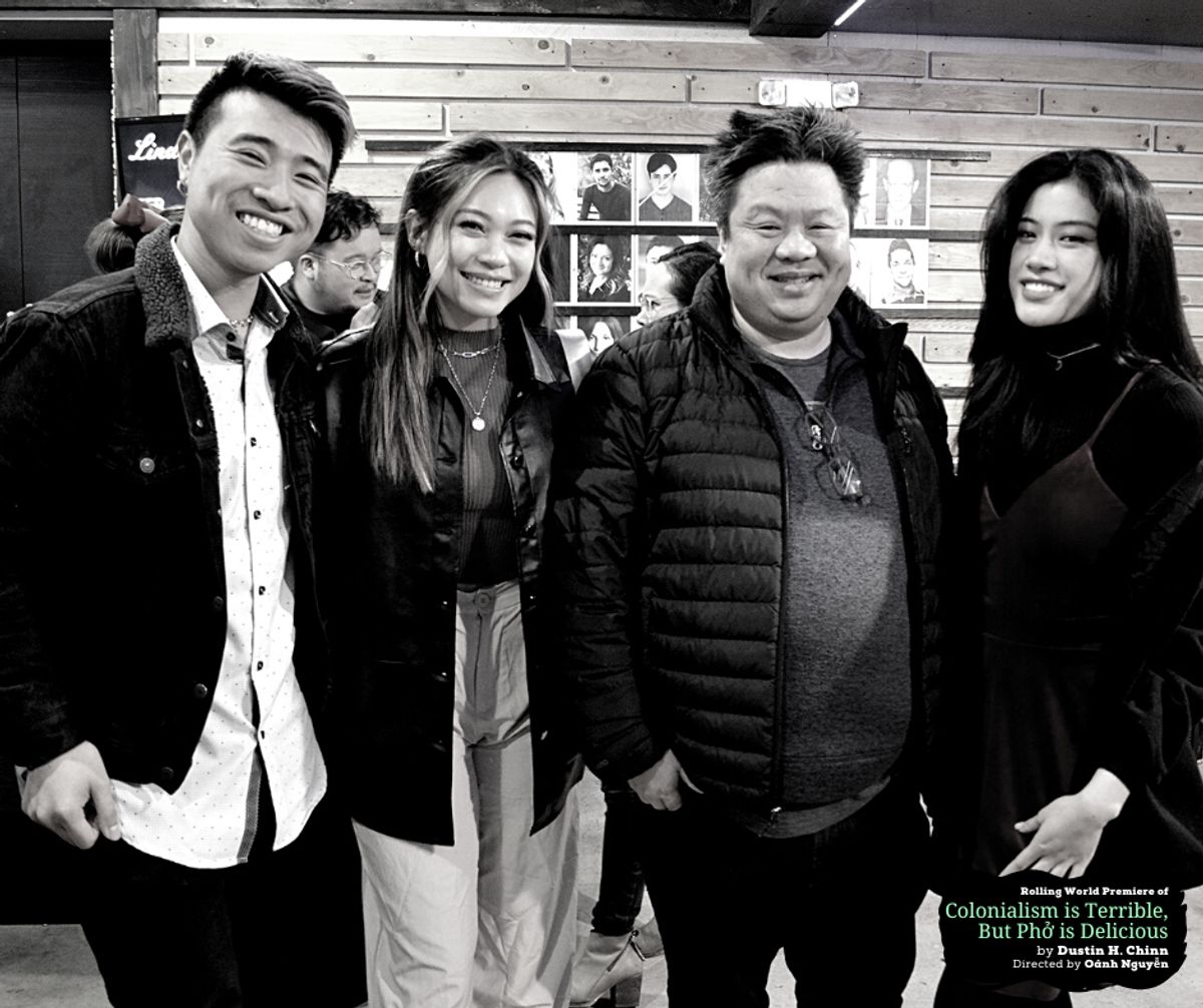 Design Preview Party for the rolling world premiere of "Colonialism is Terrible But Phở is Delicious" at Chance Theater. Photo by Daniel Meyers.