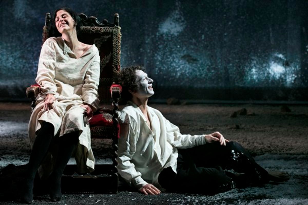 Lea (Efrat Ben-Tzur) and her lover Hanan (Israel Demidov). Photo by Daniel Kaminski