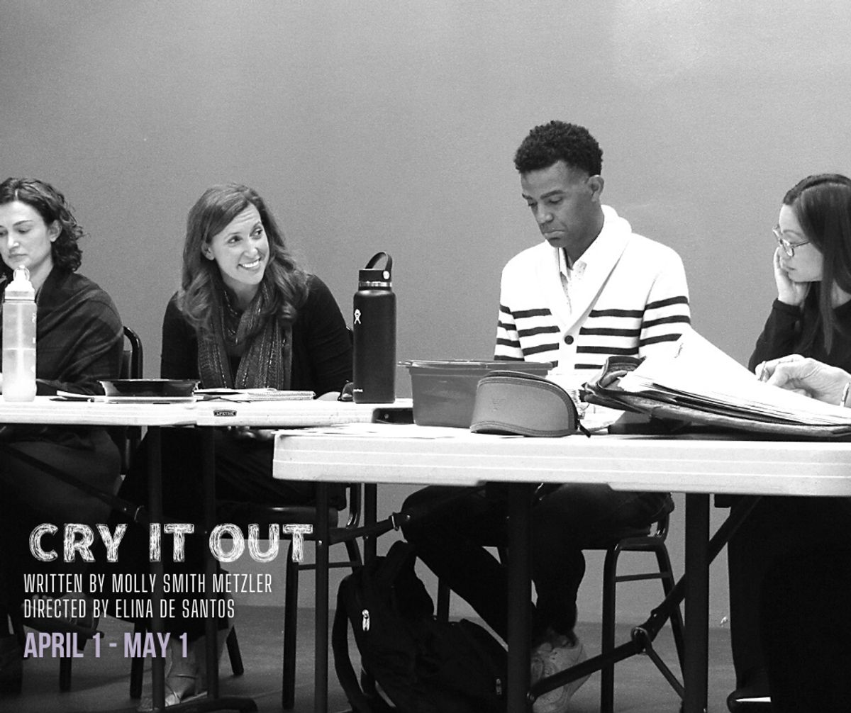 Amanda Zarr, Aubrey Saverino, Seyto James, and Angel Dumapias during the first read through for "Cry It Out". "Cry it Out" runs at Chance Theater at Bette Aitken theater arts Center in Anaheim, CA April 1 - May 1, 2022. Amanda Zarr, Aubrey Saverino, Seyto James, and Angel Dumapias during the first read through for "Cry It Out". "Cry it Out" runs at Chance Theater at Bette Aitken theater arts Center in Anaheim, CA April 1 - May 1, 2022.