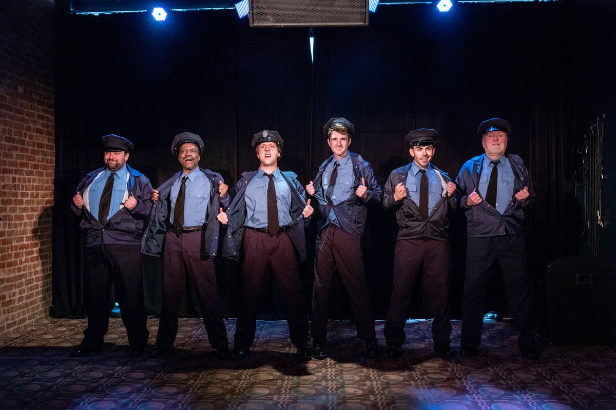 Shown: L-R: Patrick John Moran, Reggie Whitehead, Christopher Sutton, David Socolar, Eddie Maldonado, Kevin McGuire  Photo by: Richard Lovrich