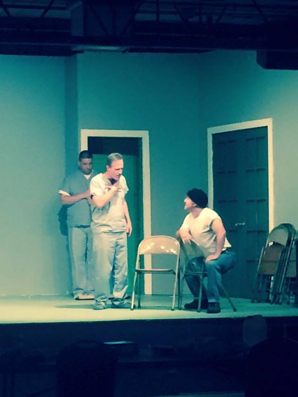 David Klecha as Chief Bromden, Andrew McMechan as Dale Harding, and Scott Wellborn as Randle P. McMurphy.

Photo Credit: Chris Polhill 1