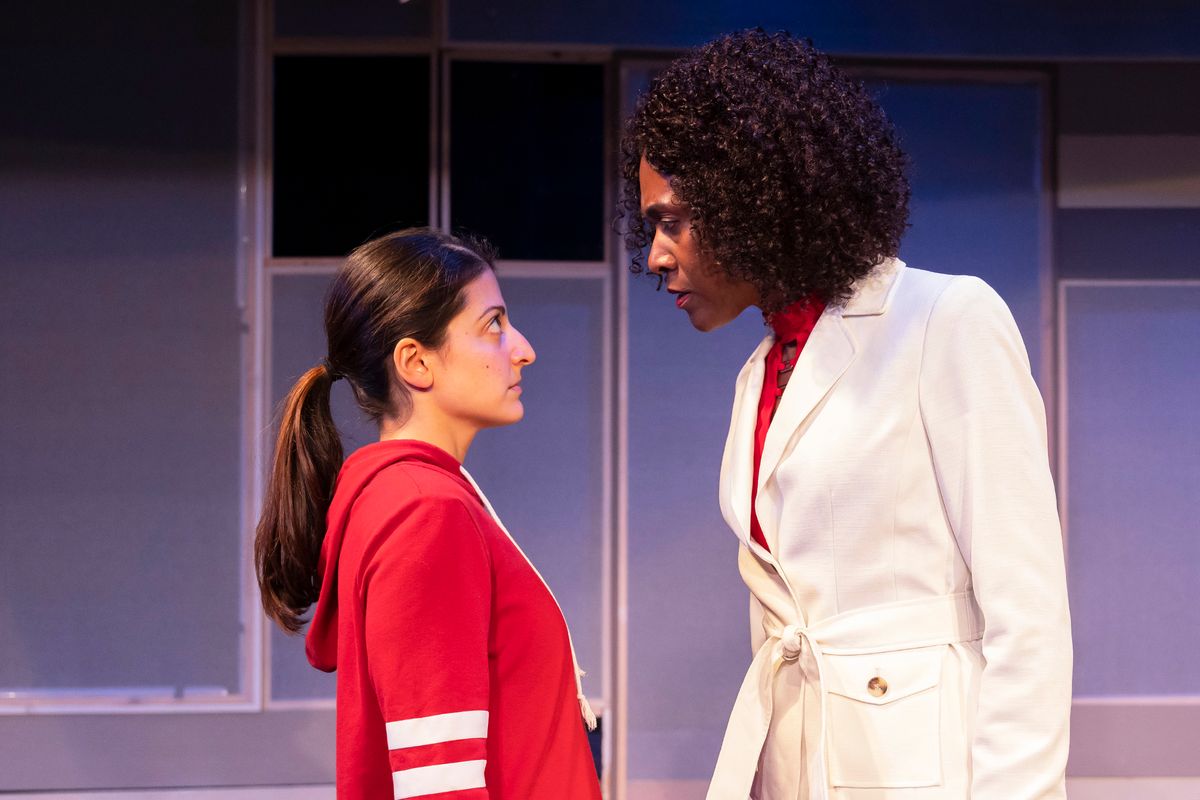 Victoria Nassif* & Atim Udoffia* in AMERICAN FAST at Capital Stage. Photo Charr Crail. *Member Actors'' Equity Association.
