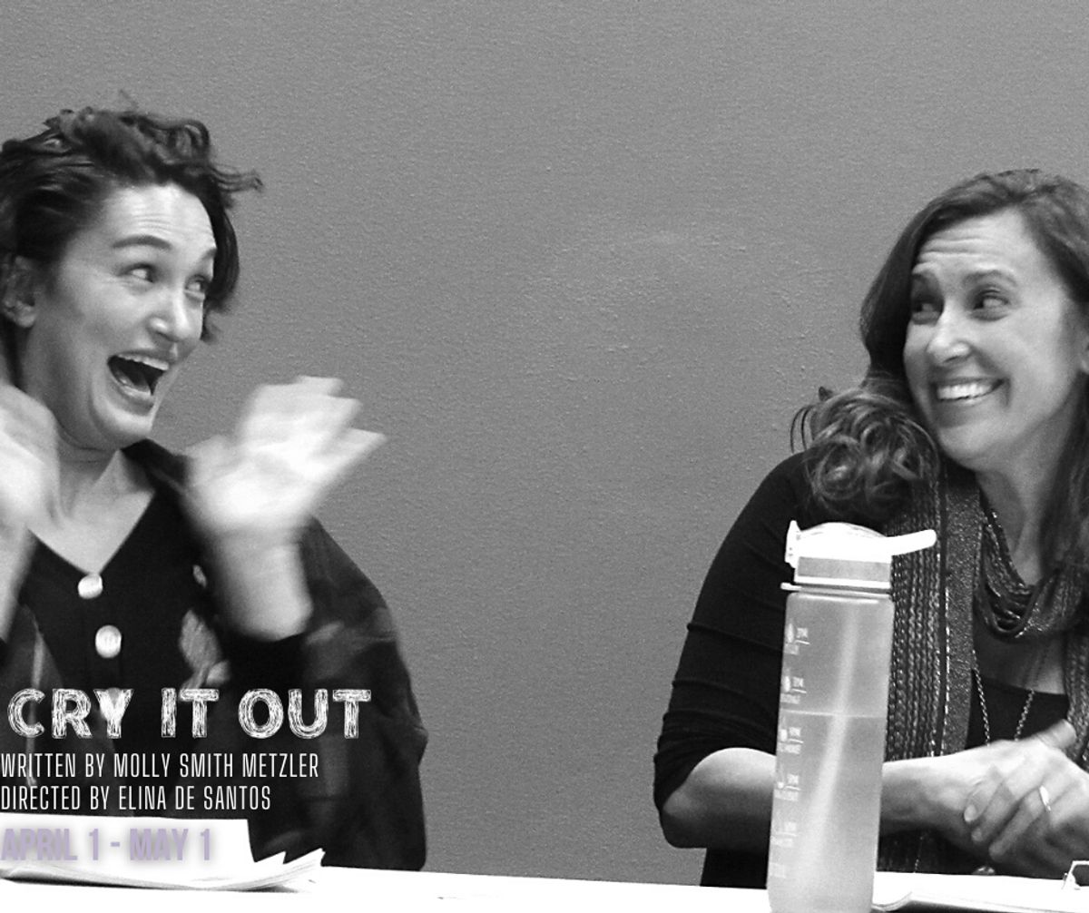 Amanda Zarr and Aubrey Saverino during the first read through for "Cry It Out". "Cry it Out" runs at Chance Theater at Bette Aitken theater arts Center in Anaheim, CA April 1 - May 1, 2022. Amanda Zarr and Aubrey Saverino during the first read through for "Cry It Out". "Cry it Out" runs at Chance Theater at Bette Aitken theater arts Center in Anaheim, CA April 1 - May 1, 2022.