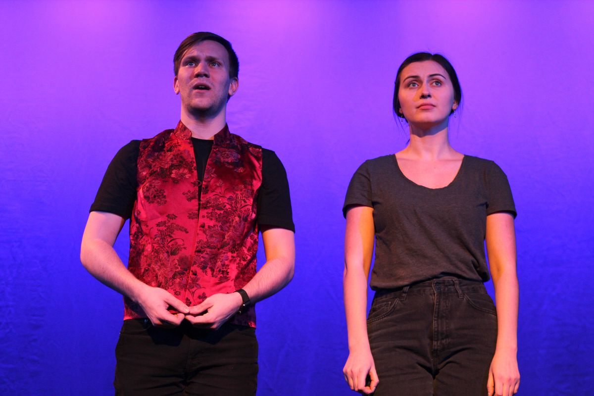 Danny Ferenczi as Avery and Elise Delap as Elena in "Paper Swords" at the 2020 Chicago Musical Theatre Festival Danny Ferenczi as Avery and Elise Delap as Elena in "Paper Swords" at the 2020 Chicago Musical Theatre Festival