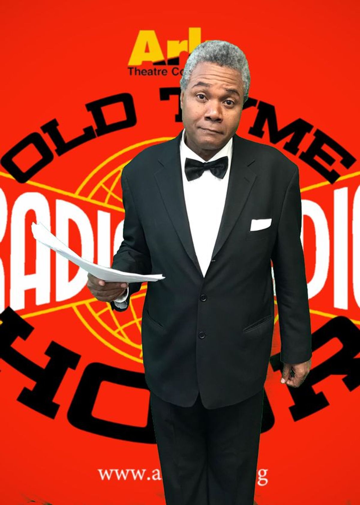 ON-THE-AIR WHILE ON THE STAGE AS THE ANNOUNCER FOR THE ARK THEATRE OF NORTHHOLLYWOOD,  CALIFORNIA'S OLDE TYME RADIO HOUR PREVIEW PERFORMANCE OF "THE DICK TRACY RADIO SHOW"!: Chicago,Illinois, St. Louis, Missouri and Los Angeles, California veteran stage actor and play director Darryl Maximilian Robinson brought all of his previous radio theatre experience to the role of The Announcer during the March 11, 2020 preview performance of The Ark Theatre of North Hollywood, California's Olde Tyme Radio Hour staging of "The Dick Tracy Radio Show."