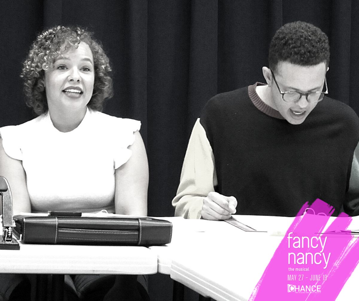 Liz B. Williams and Jaylen Baham at their first readthru of "Fancy Nancy, The Musical" Set to run May 27 - June 19, 2022 at the Bette Aitken theater arts Center, this TYA musical adaptation of the wildly popular book series returns by popular demand. Liz B. Williams and Jaylen Baham at their first readthru of "Fancy Nancy, The Musical" Set to run May 27 - June 19, 2022 at the Bette Aitken theater arts Center, this TYA musical adaptation of the wildly popular book series returns by popular demand.