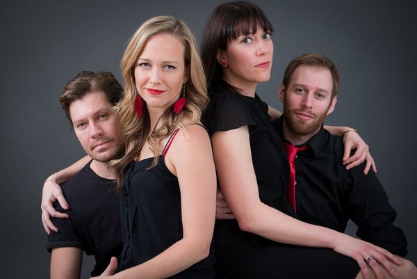 War Stories Cast from left to right: Alexander Carroll, Roxanne Jaeckel, Sarah Kelly, Samuel Martin Lewis. Photo credit: Lemon Melon Photography 1