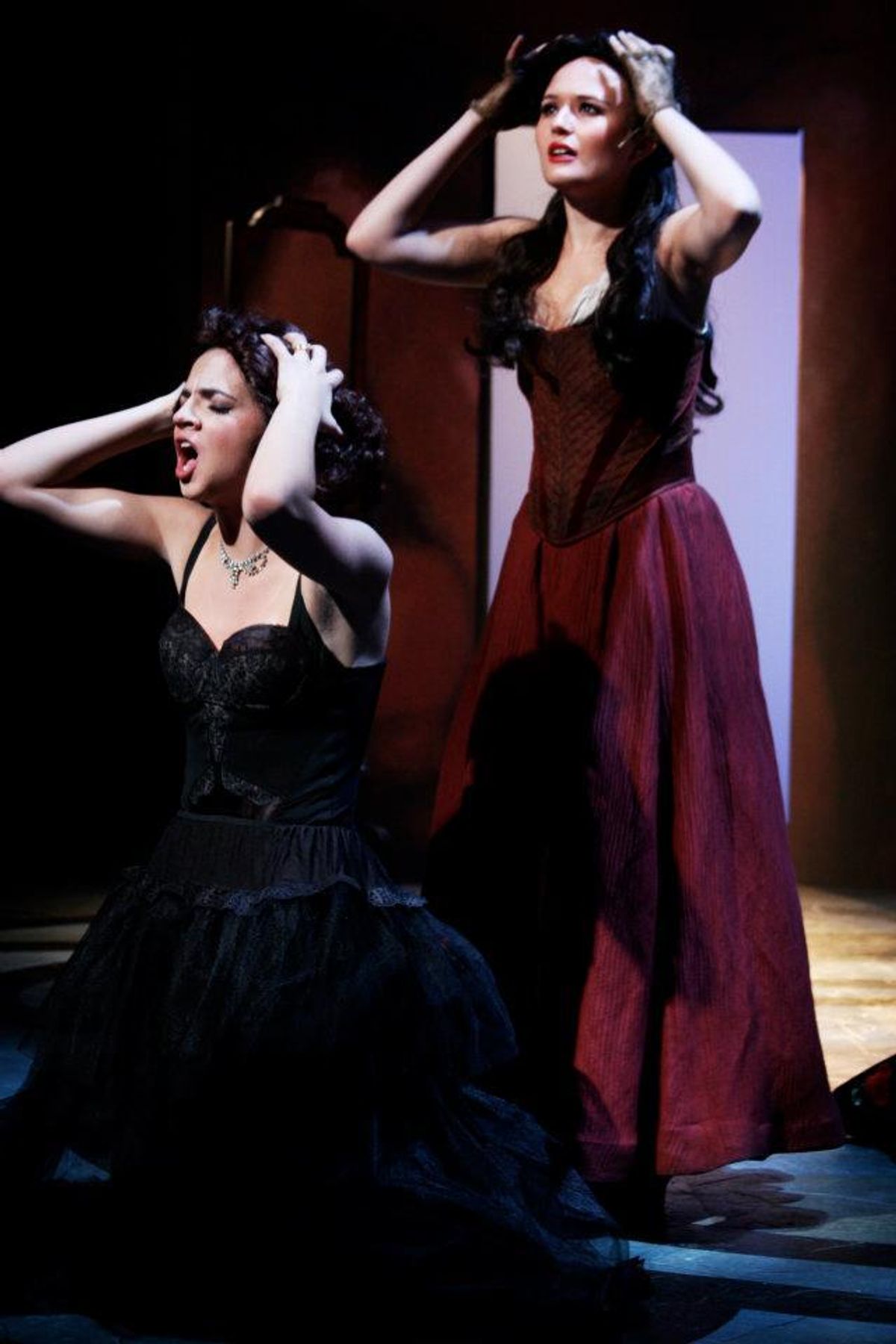 Scene 5 The Young Wife (Junior Amy Stockhaus) and The Whore (Senior Laura Williams)