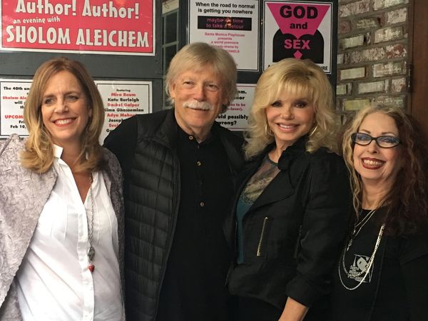 Playwright Wendy Michaels with Actress Loni Anderson, Emmy nominated Actress Evelyn Rudie (Elosie, A Gift of Love), and Director Chris DeCarlo Opening of GOD and SEX at Santa Monica Playhouse. Photo by Cydne Moore 1
