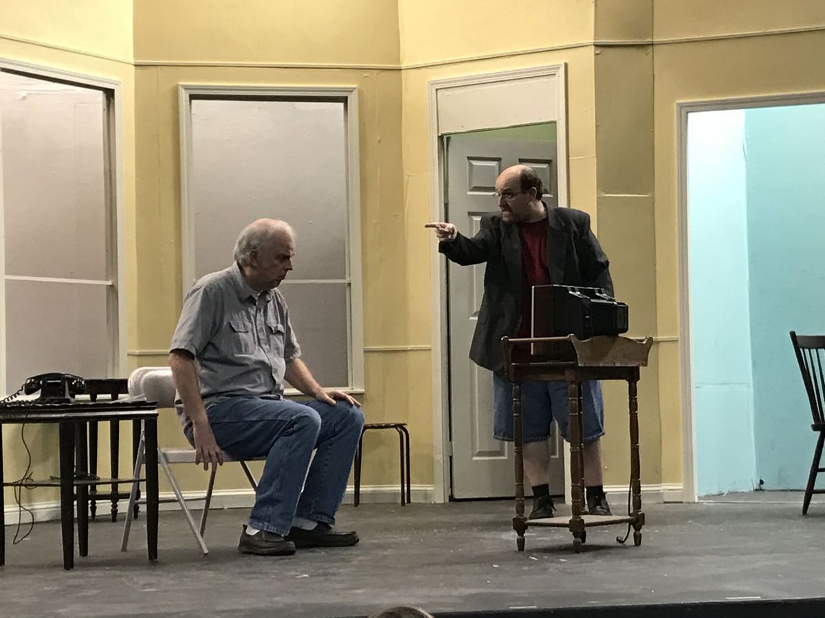 Chuck Rafferty, of Laurel, DE, as Willie Clark, rehearses with John Moller, of Dover, DE, as Ben Silverman.