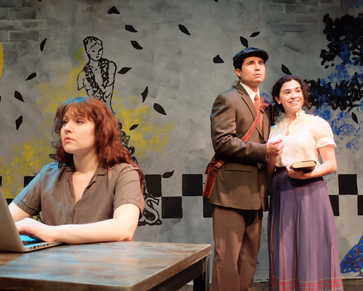 Casey Killoran conjures the revolutionary spirits of Vladimir (Ron Moreno) and Rachael (Hannah Hakim) in Jonathon Ward's Lenin in Love on the Lower Casey Killoran conjures the revolutionary spirits of Vladimir (Ron Moreno) and Rachael (Hannah Hakim) in Jonathon Ward's Lenin in Love on the Lower