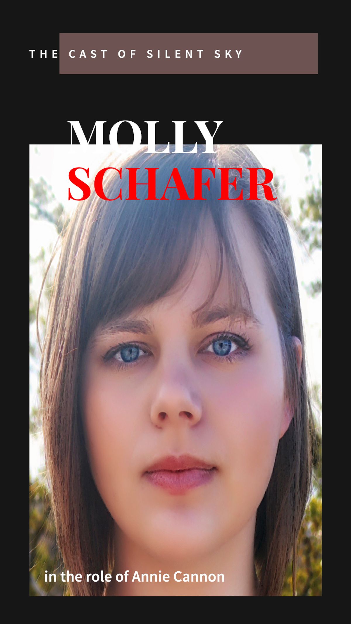 MEET THE CAST - MOLLY SCHAFER in the role of "Annie Cannon" SILENT SKY @ NMSU THEATRE MEET THE CAST - MOLLY SCHAFER in the role of "Annie Cannon" SILENT SKY @ NMSU THEATRE