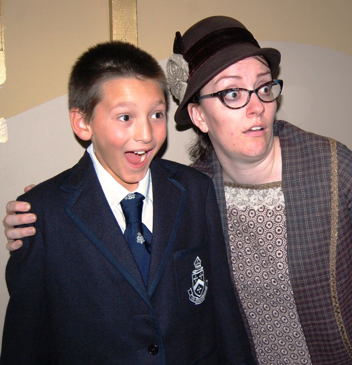 Agnes Gooch (Kathleen Duffy) guards Young Patrick Dennis (Jonas Annear) from the wicked New York City. Agnes Gooch (Kathleen Duffy) guards Young Patrick Dennis (Jonas Annear) from the wicked New York City.