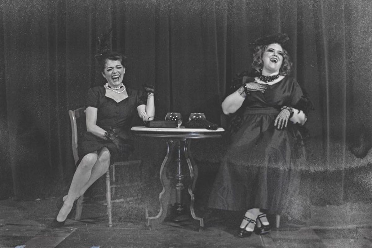Susan Abrams as Flora and Stacy-Lee Erickson Frome as Bessis in "A Perfect Analysis Given By a Parrot" as part of THREE BY TENN at the Sherman Playhouse.