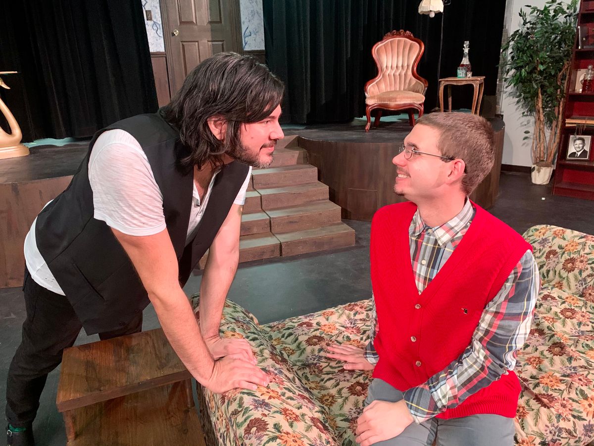 David Burkhart and Cam Taylor as Hunter and Paul in the Jewel Box Theatre production of The Vultures by Mark A. Ridge