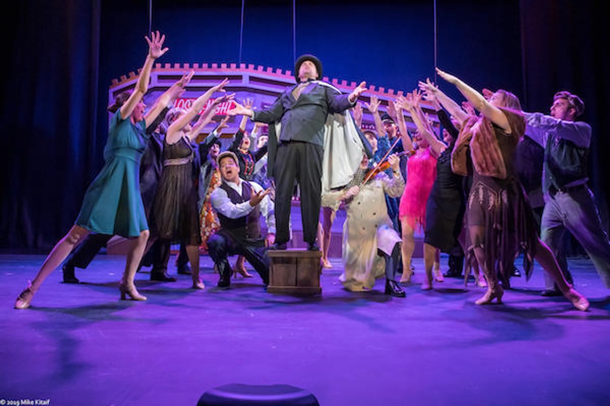 Max Bialystock (Trevor Southworth ? center) has done it again and produced the worst show of the year! Funny Boy closes on opening night!      