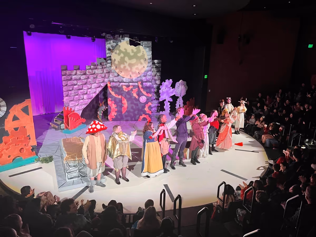 Audience watching the production