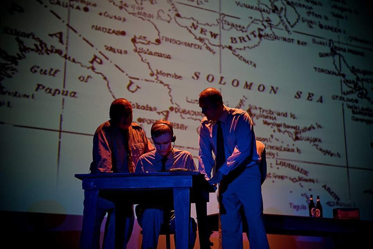 Kevin Dunne as Capt. George Bracket, Robert Oakes as Cmdr. William Harbison and Mark Garlin as Bob McCaffrey (Photo by Burdett Photography)